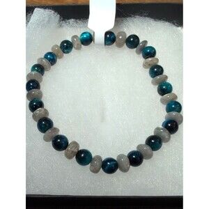 Flashy Labradorite & Blue Tiger's Eye Crystal Bracelet • Made in Alaska